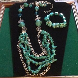 Turquoise Necklace & Bracelet Set